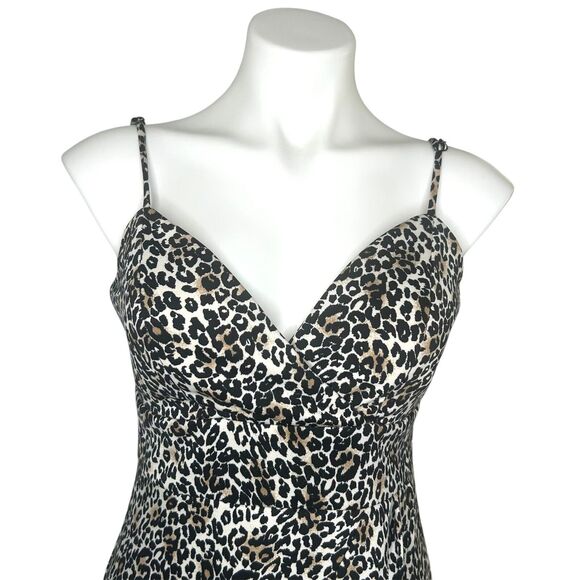 TEEZE ME Animal-Print Bodycon Dress Spaghetti Strap Exposed Back Zipper Sz 11/12 - Picture 4 of 10